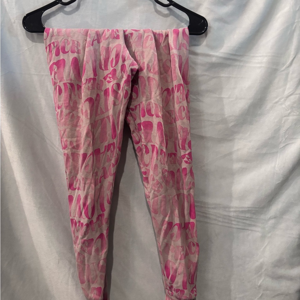 Justice Pink and Gray Patterned Joggers